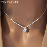 Ten Carats Moissanite Crown Necklace
